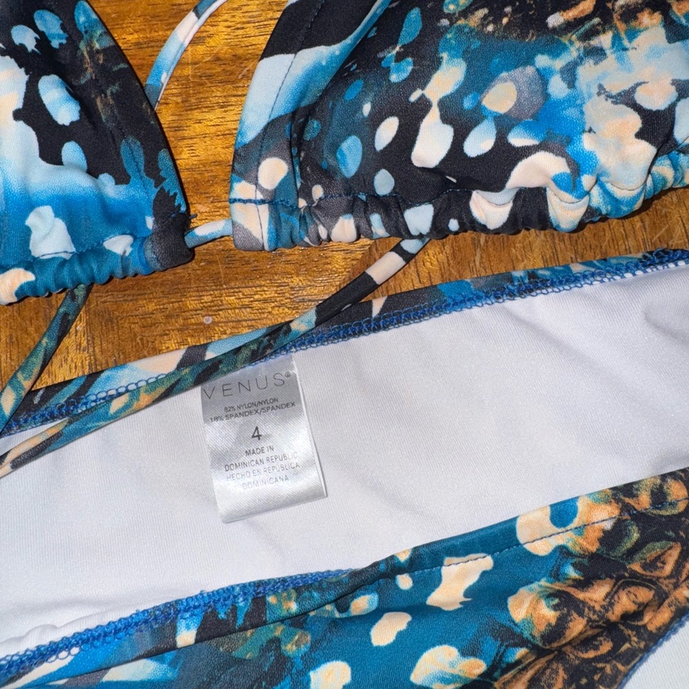VENUS Blue and Black Abstract Bikini - Picture 4 of 5